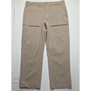 ALO YOGA Block Pants Men 38R (38x30) Beige Performance Stretch Casual